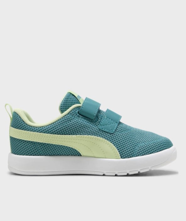 Puma Erkek Çocuk  Courtflex V3 Mesh Ortopedik Spor Ayakkabı 28-35 YEŞİL