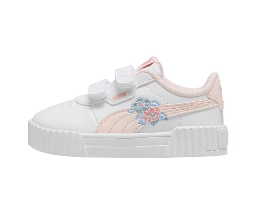 Puma Kız Çocuk Carina 3.0 Çiçek Nakışlı Cırt Cırtlı Sneaker BEYAZ