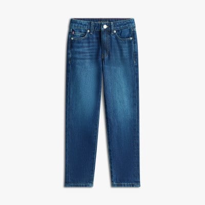 Tommy Hilfiger Erkek Çocuk Koyu Mavi Düz Paça Jean Pantolon 10-16 Yaş KOYU MAVİ