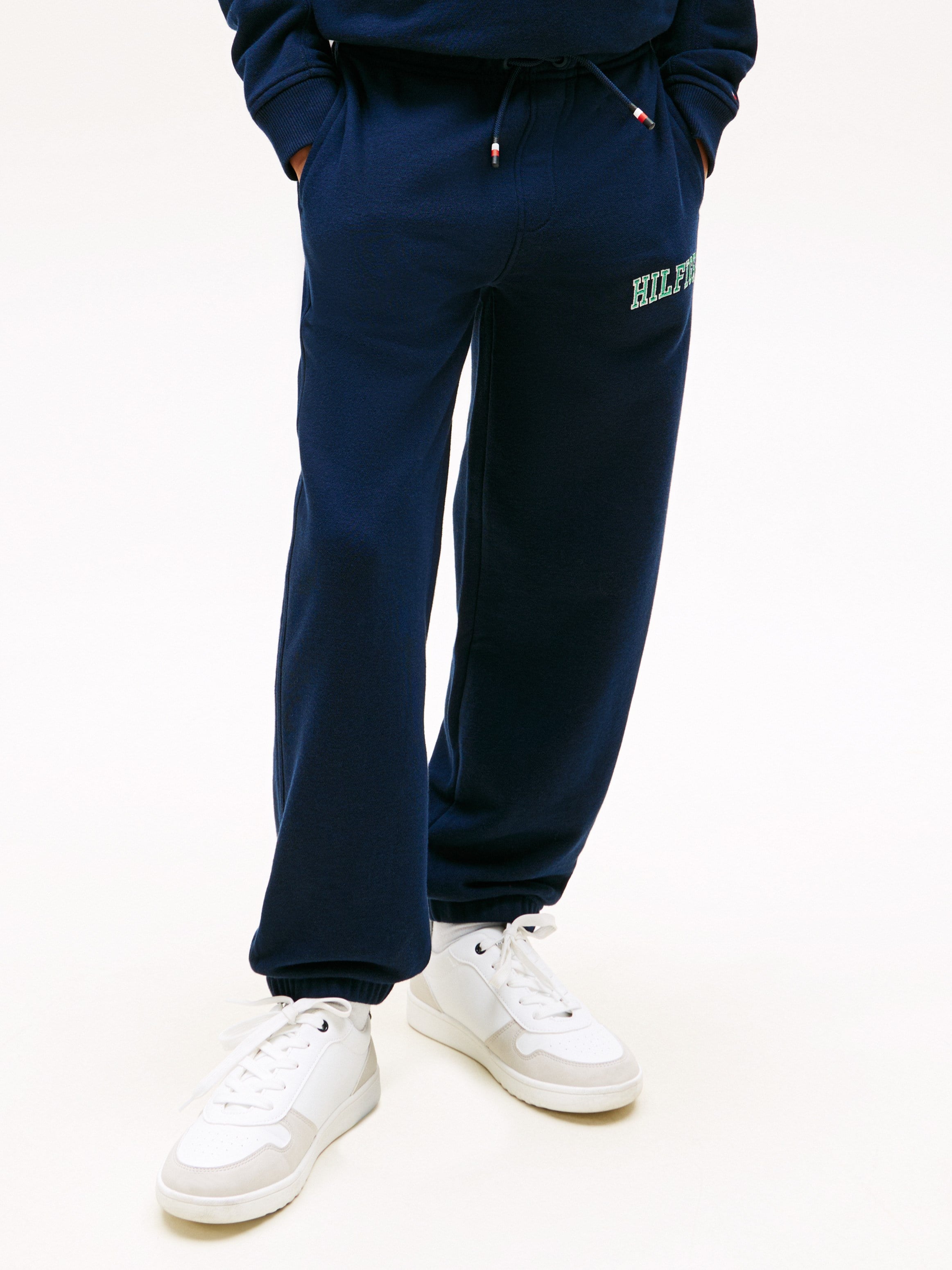 Tommy Hilfiger Erkek Çocuk Organik Pamuklu Logo Jogger Pantolon 8-16 Yaş LACİVERT