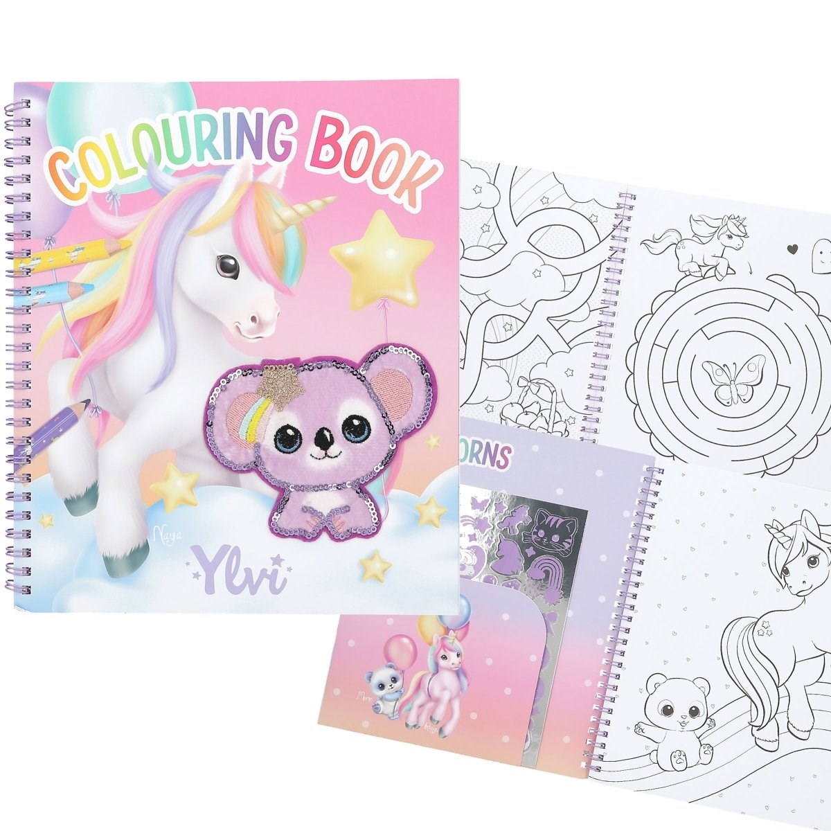 TopModel Ylvi Unicorn Boyama Kitabı - Pullu Koala Kapaklı ve Çıkartmalı YLVİ
