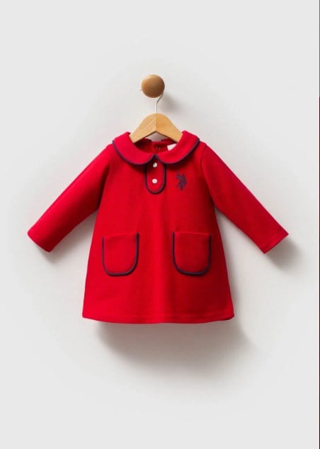 U.S.POLO ASSN KIZ BEBEK PİKE ELBİSE USB2740