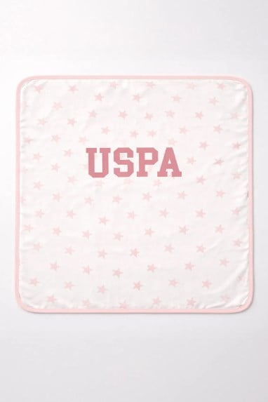 U.S. Polo Assn Kız Bebek Yıldız Baskı Battaniye BEYAZ