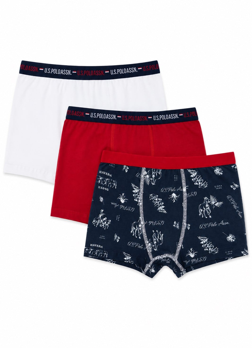 U.s Polo Assn. Erkek Çocuk Boxer 3'Lü Takım 3-14 Yaş LACİVERT