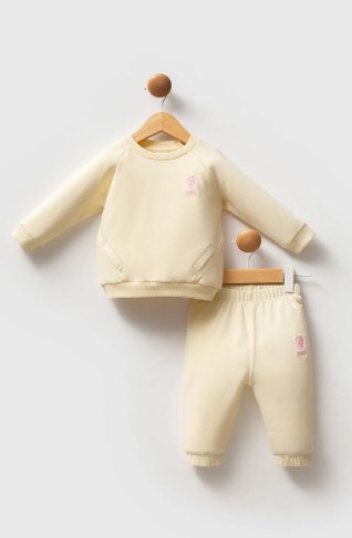 U.s Polo Assn. Kız Bebek Uzun Kollu Lastikli Bel Basic 2'Li Takım 6-36 Ay LİMON