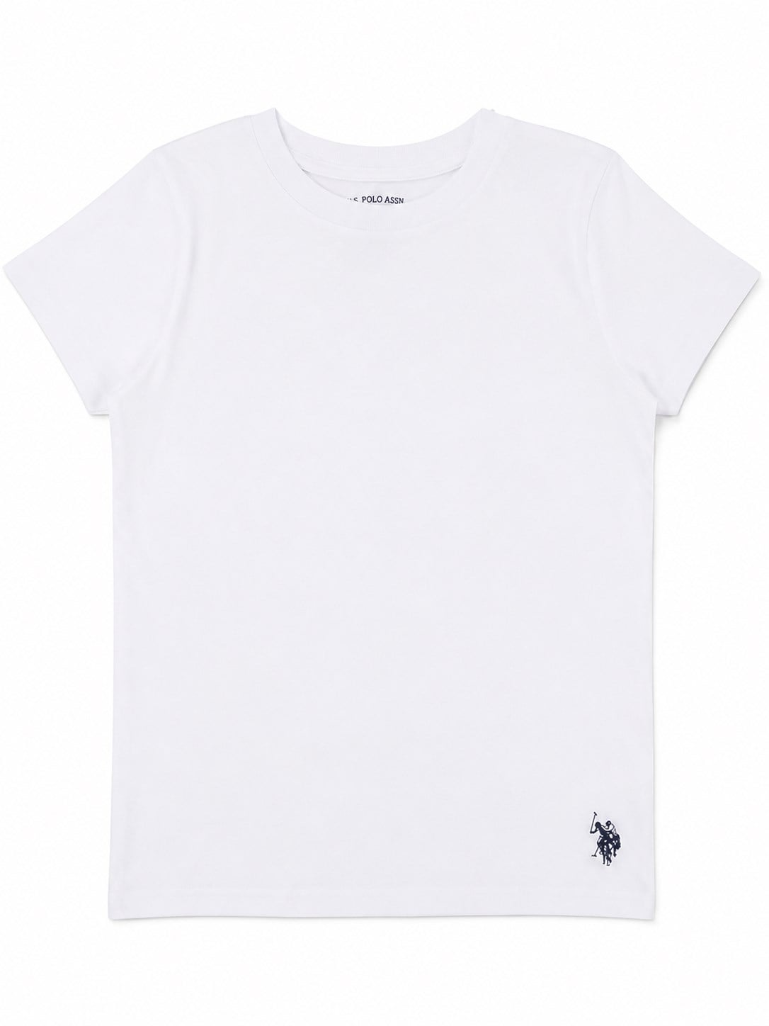 U.S. Polo Assn. Erkek Çocuk Bisiklet Yaka Basic Tişört 3-14 Yaş BEYAZ