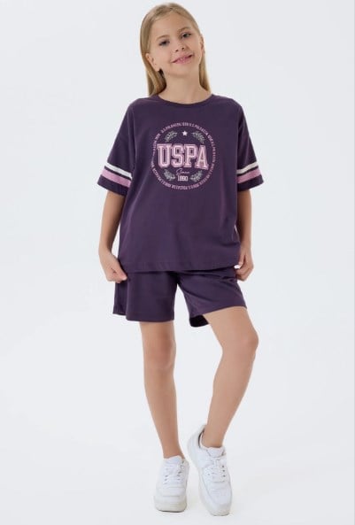 U.s. Polo Assn. Kız Çocuk Şortlıu Takım 9-15 Yaş MOR
