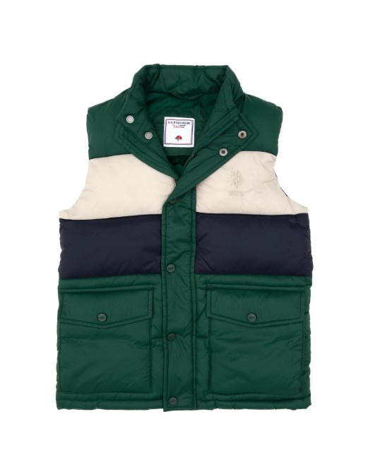 U.S. POLO ASSN. ERKEK ÇOCUK 2251411 DOKUMA YELEK KOYU YEŞİL
