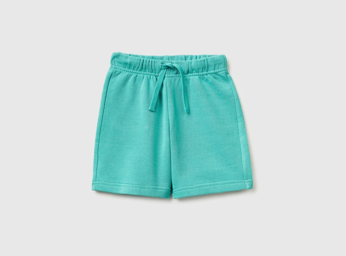 United Colors of Benetton Erkek Bebek Benetton Logo Bermuda Şort 1-5 Yaş YEŞİL
