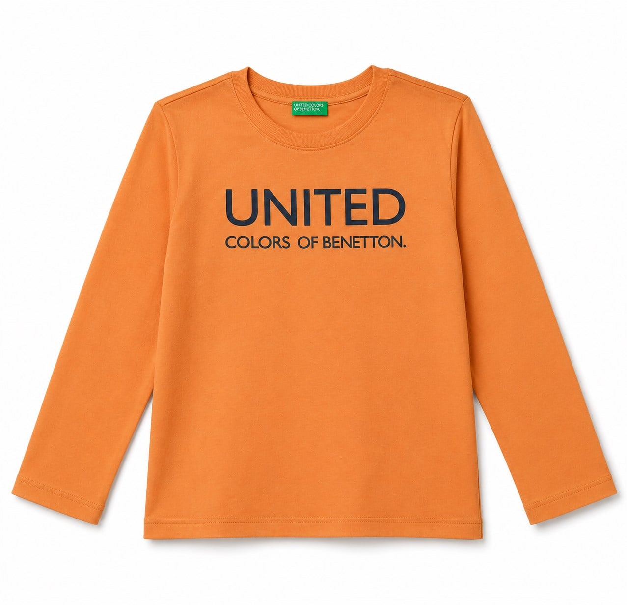 United Colors of Benetton Erkek Çocuk Logolu Tişört 6-14 Yaş TURUNCU