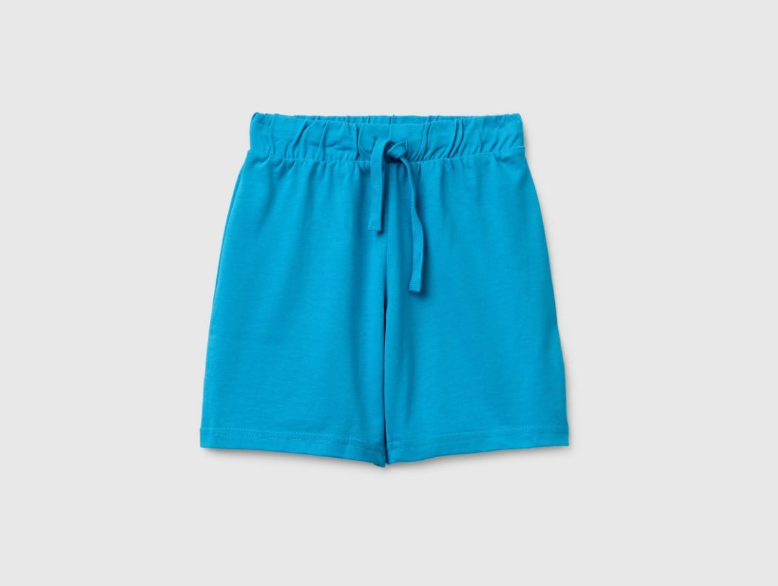 United Colors of Benetton Erkek Çocuk Bermuda Penye Şort 1-5 Yaş MAVİ