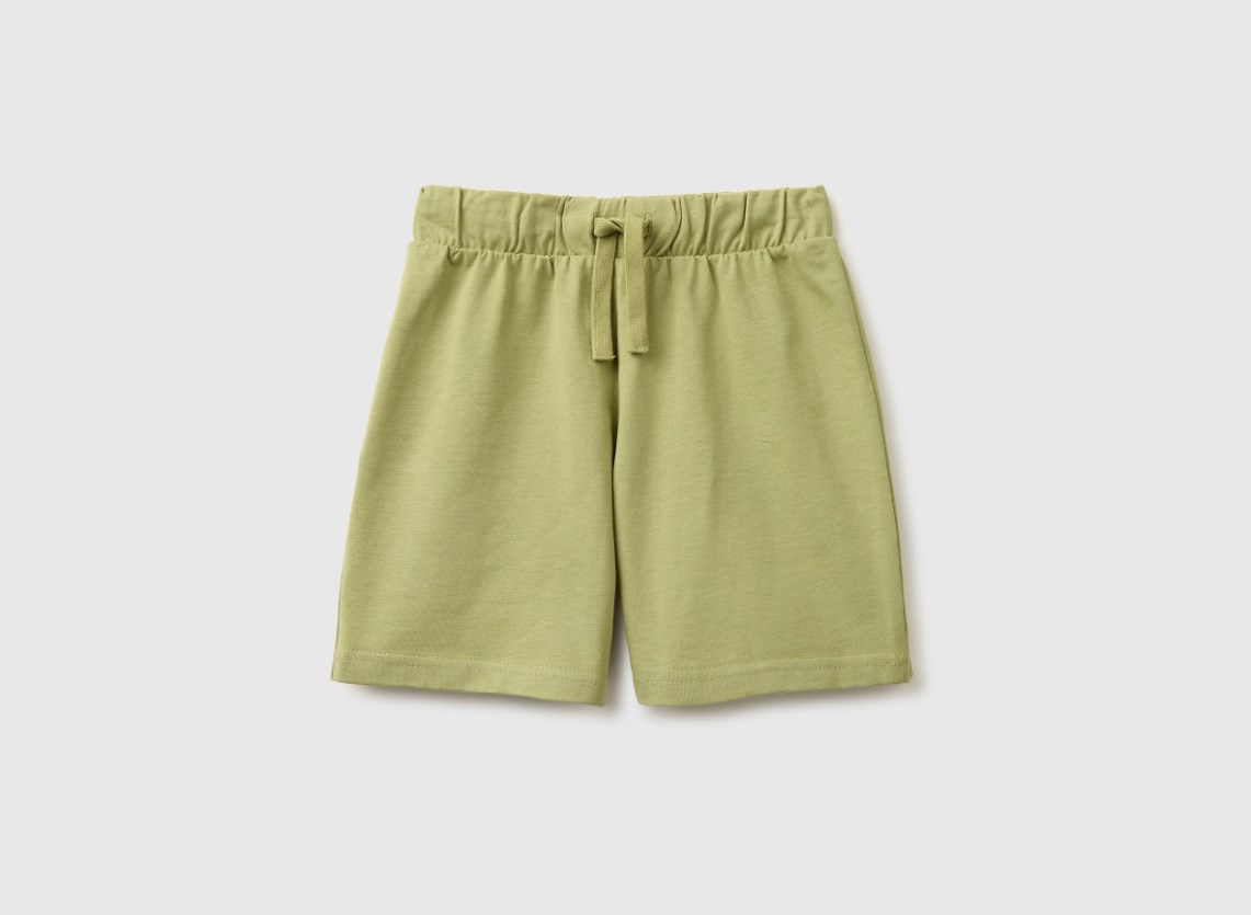 United Colors of Benetton Erkek Çocuk Bermuda Penye Şort 1-5 Yaş HAKİ