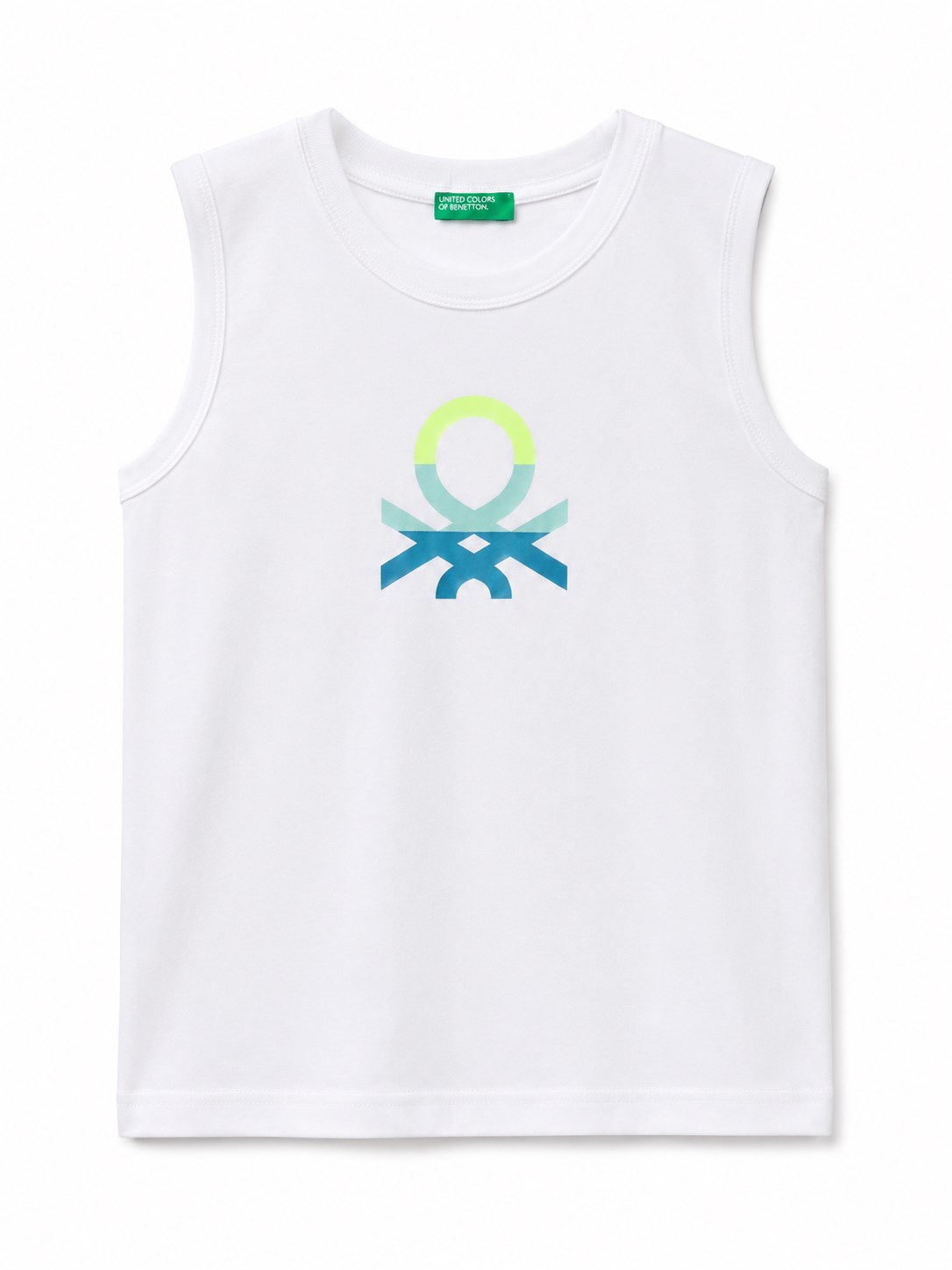 United Colors of Benetton Erkek Çocuk Renkli Logo Baskılı Atlet 6-14 Yaş BEYAZ