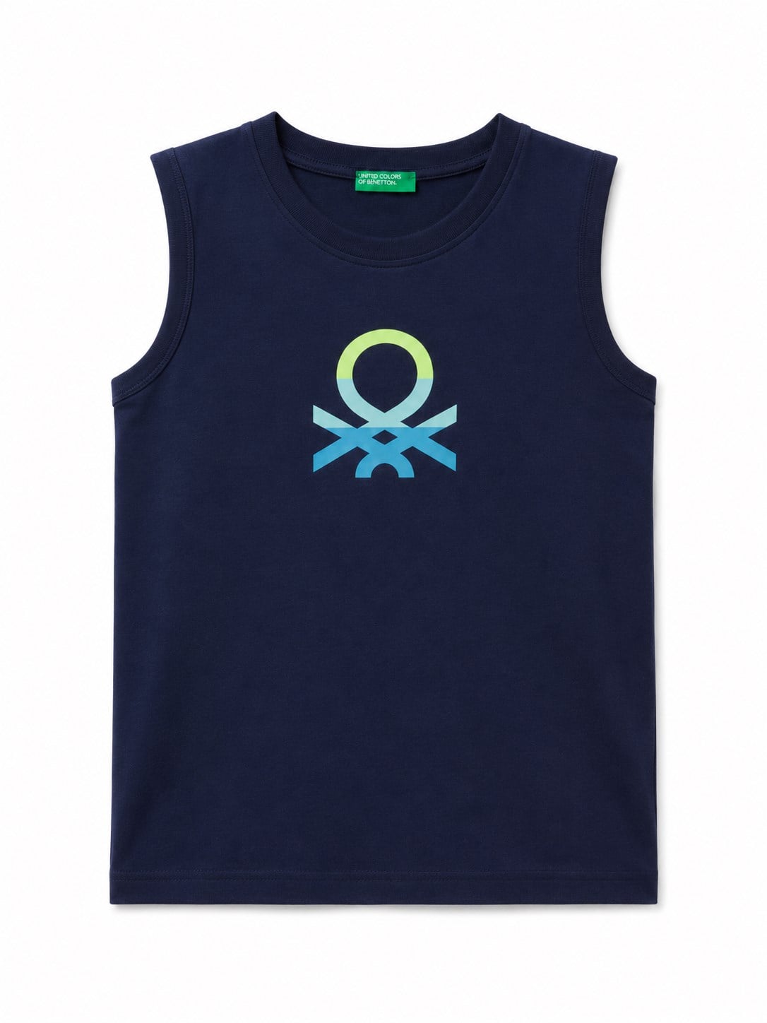 United Colors of Benetton Erkek Çocuk Renkli Logo Baskılı Atlet 6-14 Yaş LACİVERT
