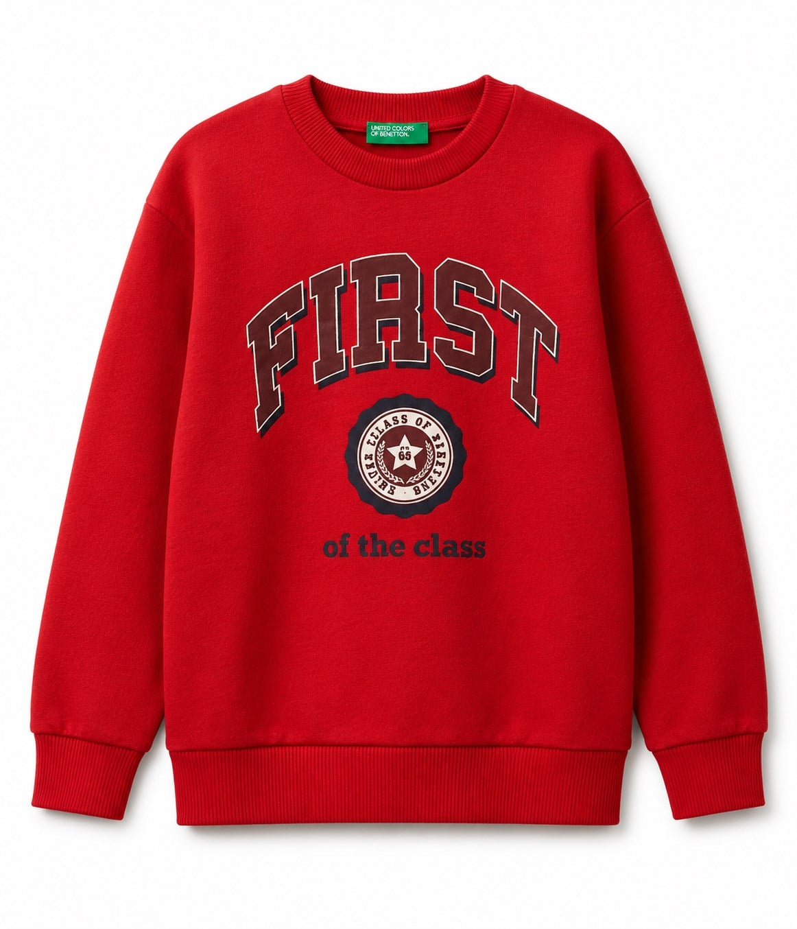 United Colors of Benetton Erkek Çocuk Baskılı Relaxed Fit Bisiklet Yaka Sweatshirt 1-6 Yaş KIRMIZI