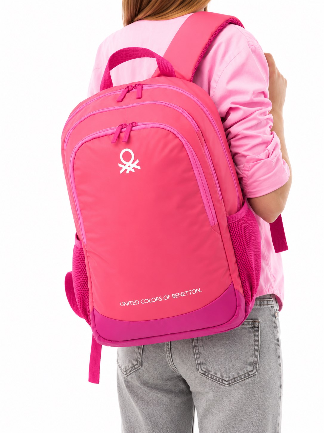 United Colors Of Benetton Kız Çocuk Logo Detaylı Sırt Çantası PEMBE