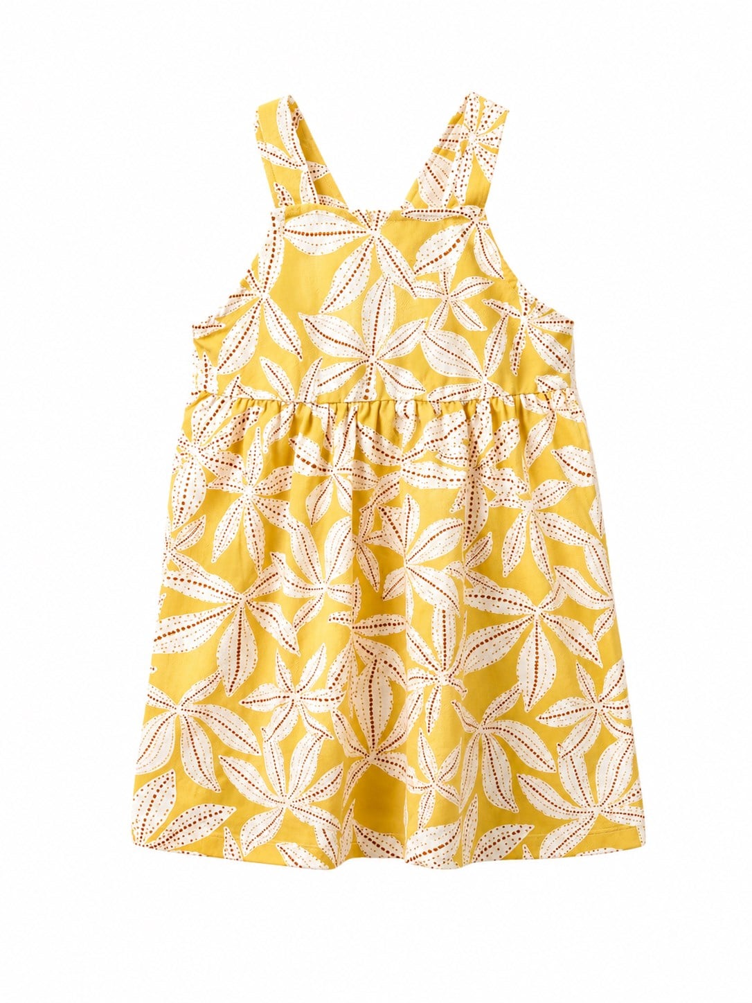 United Of Colors Benetton Kız Bebek  Çizgili Sırt Detaylı Askılı Elbise 1-5 Yaş SARI