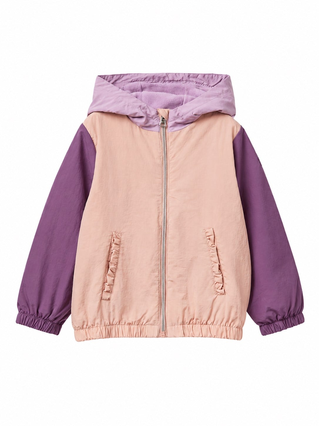 United Of Colors Benetton Kız Bebek Fırfır Detaylı Kapüşonlu Yağmurluk Rüzgarlık Ceket 1-6 Yaş ÇOK RENKLİ