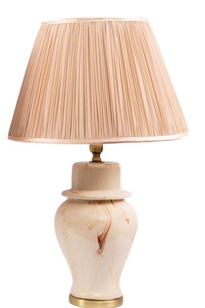 Kahve & Krem Mermer Desen Abajur