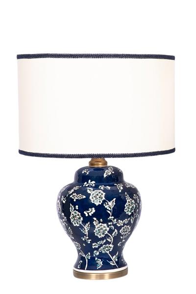 Pembe Kobalt Karanfil Desen Abajur