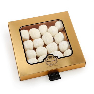 Beyaz Çikolatalı Nar Aromalı Antep Fıstıklı Lokum Altın Kutu 110g