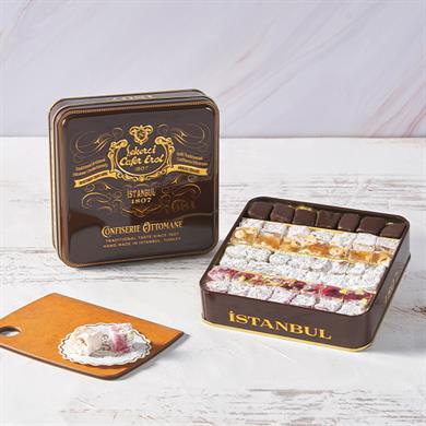 Şekerci Cafer ErolÇifte Kavrulmuş Karışık Lokum Küçük Retro Tenekede 260 gr (Ücretsiz Kargo)