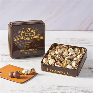 Şekerci Cafer ErolÇikolatalı Karamelli Şeker Küçük Retro Tenekede 400 gr (Ücretsiz Kargo)