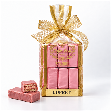 Çilek Aromalı Gofret - 30 Adet