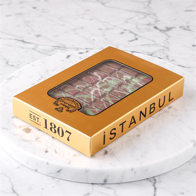 شوكولاتة دبي - علبة ذهبية مع نافذة 95 غرام