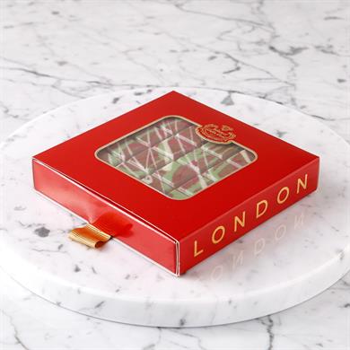 شوكولاتة دبي - علبة حمراء مع نافذة 75 غرام