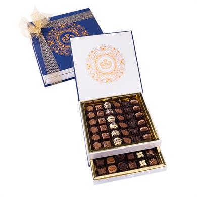 El Yapımı Spesiyal Çikolata - Lacivert İki Katlı Kutu 72 Adet