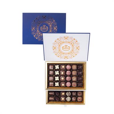 El Yapımı Spesiyal Çikolata - Lacivert İki Katlı Kutu 48 Adet