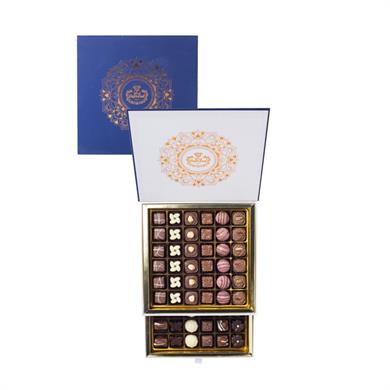 El Yapımı Spesiyal Çikolata - Lacivert İki Katlı Kutu 72 Adet