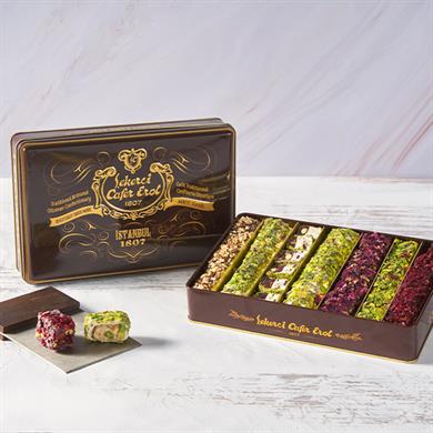 Şekerci Cafer ErolKarışık Spesiyal Lokum Orta Boy Retro Teneke 860 gr (Ücretsiz Kargo)