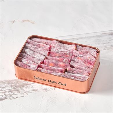 Şekerci Cafer ErolNarlı Fıstıklı Parmak Lokum Bronz Teneke Kutuda 530 gr (Ücretsiz Kargo)