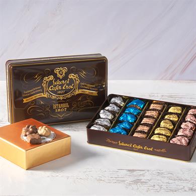 Şekerci Cafer ErolSargılı Spesiyal Çikolata Orta Boy Retro Tenekede 330 gr (Ücretsiz Kargo)