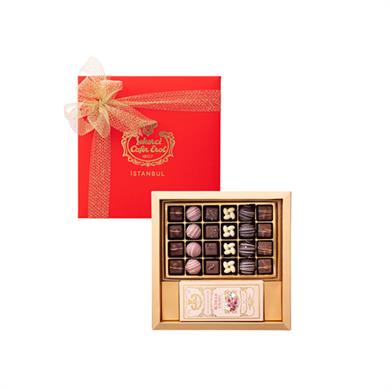مجموعة هدايا الشوكولاتة والكولونيا الخاصة - صندوق أحمر