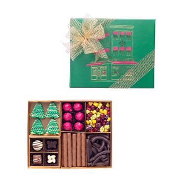 Yılbaşı Özel Orta Set - Yeşil Bölmeli Kutu