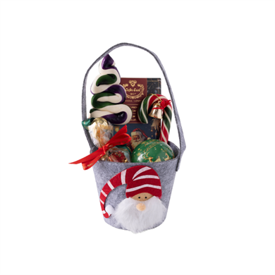 Yılbaşı Özel Set - Noel Babalı Keçe Yuvarlak Çanta