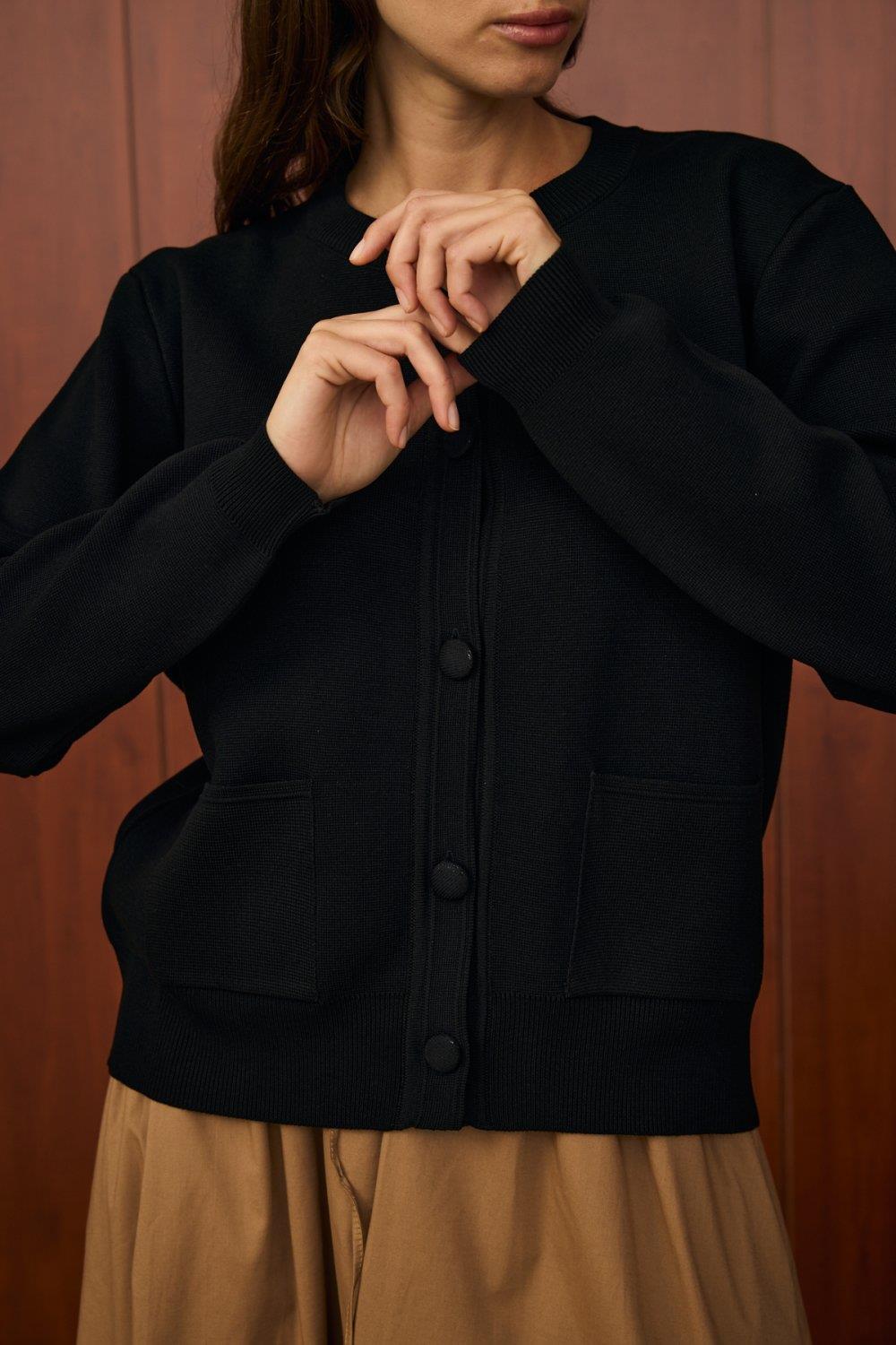 Merwish 1557 Bomber Mini Hırka Siyah