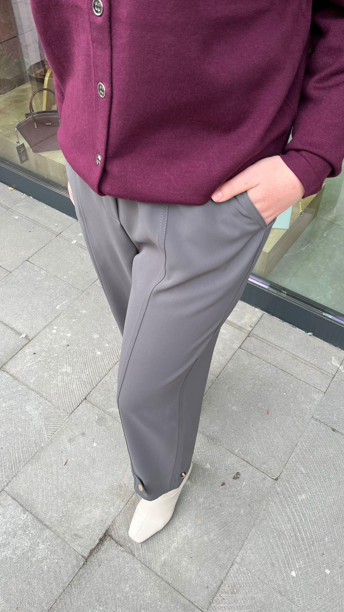 Yusuf Özdemir 1547 Beli Lastikli Paraşüt Detaylı Pantolon Gri