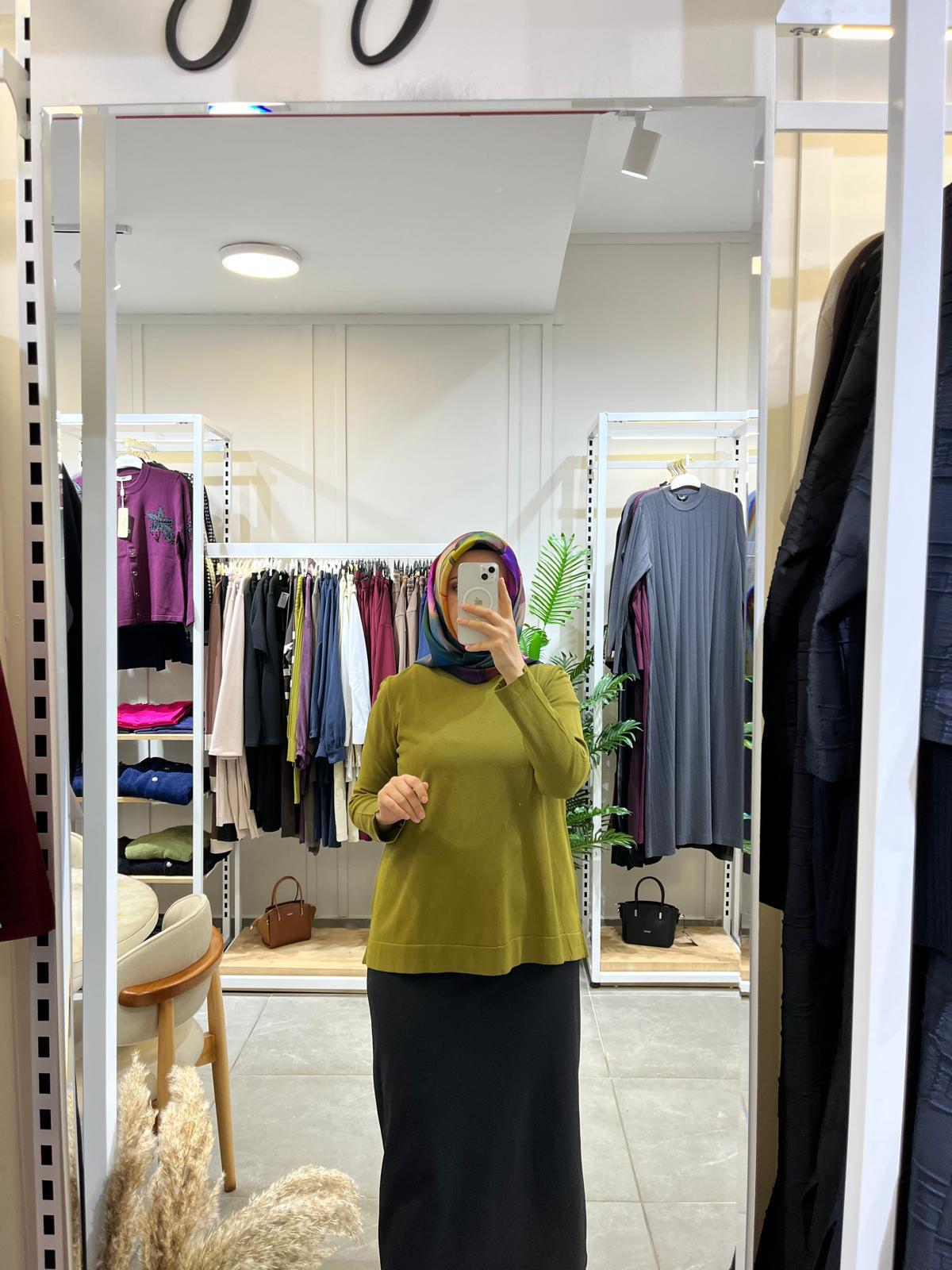 Nuss 902 Basic Merserize Tunik Zeytin Yeşili