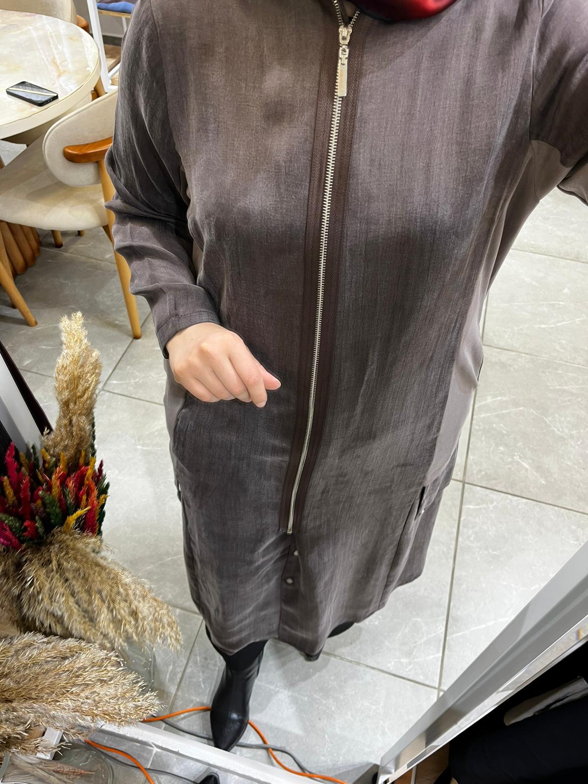 LissMore 5956 Sahte Cep Çıtçıt Detaylı Kap Browni