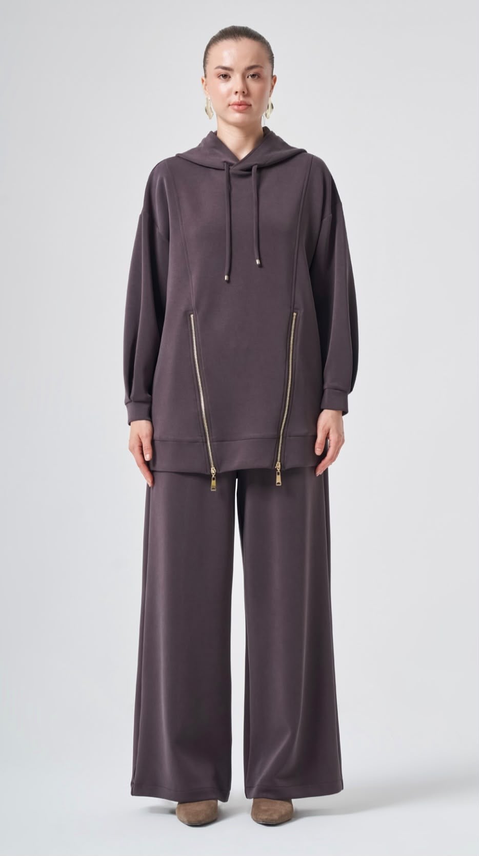 Nuss 1072 Pantolonlu Takım Kahve