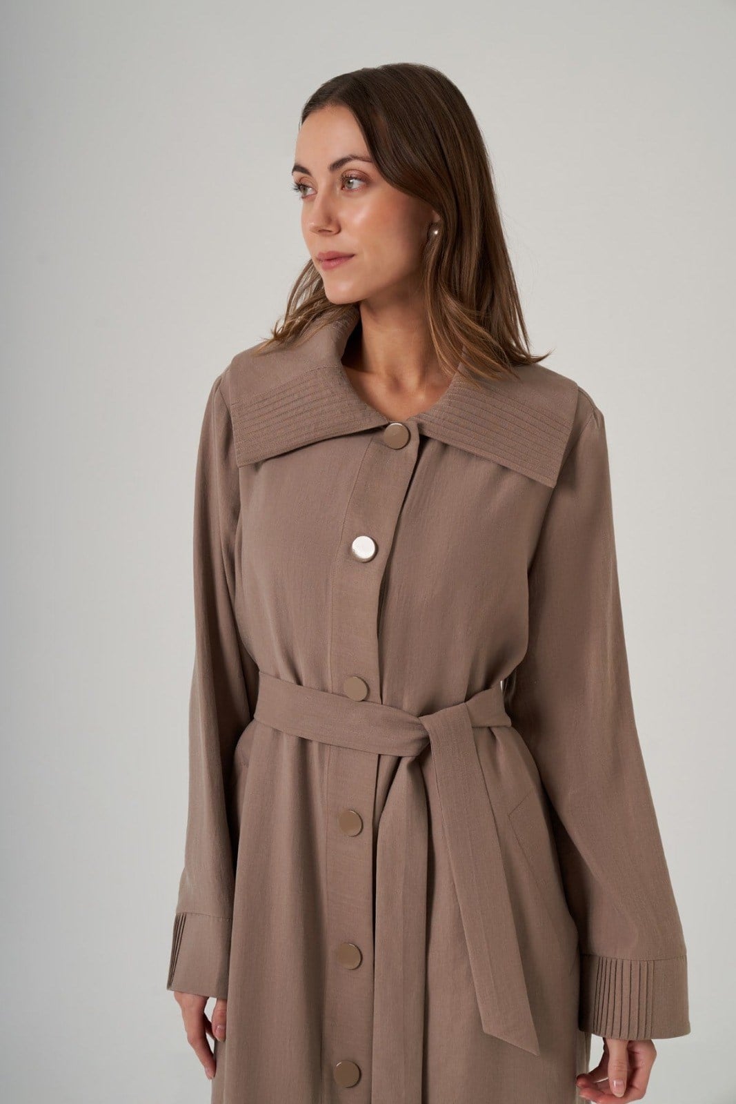 Nuss 26Y6032 Dikiş Detaylı Düğmeli Kap Bej