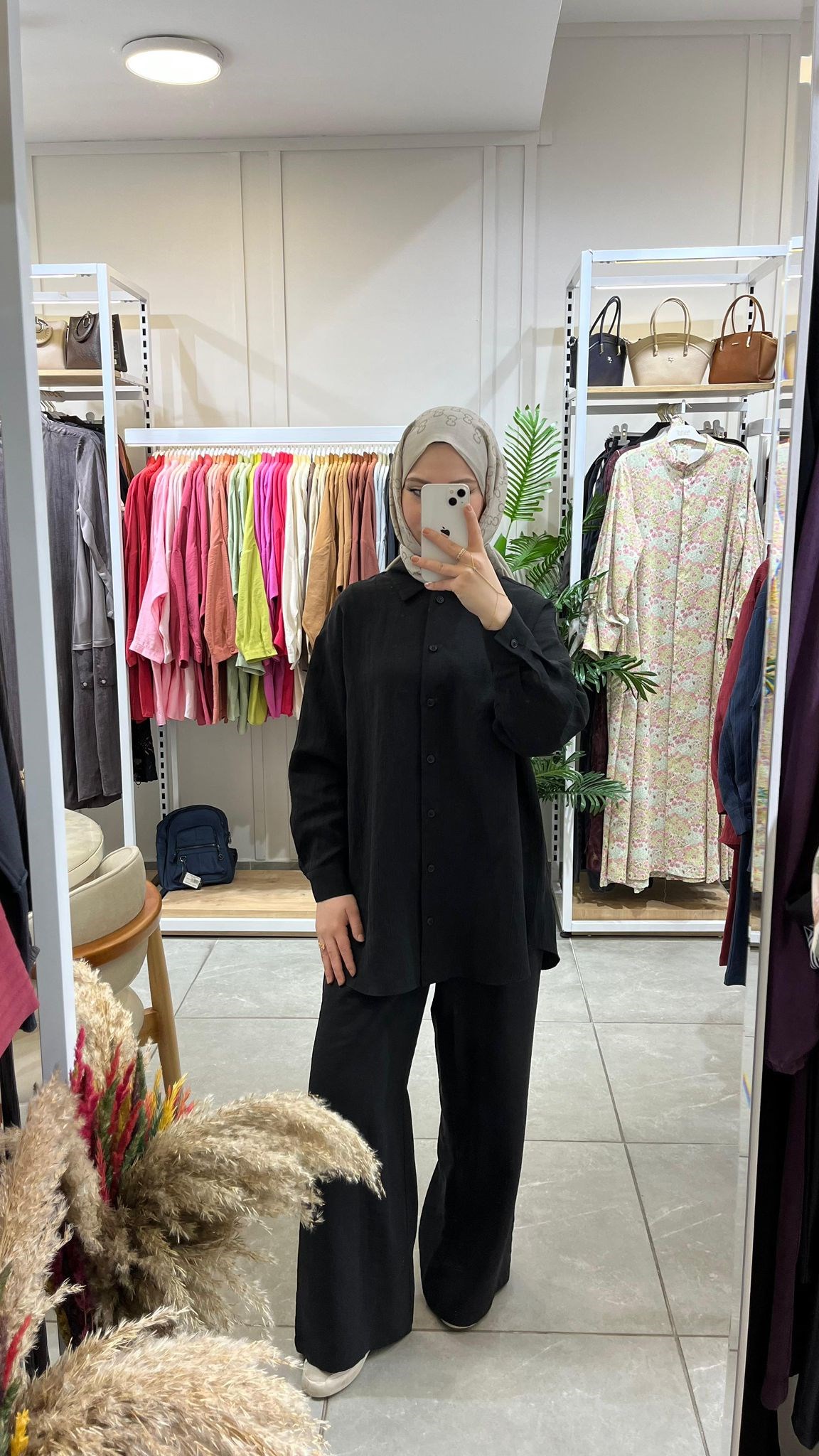 Nuss 1081 Kendinden Çİzgili Pantolonlu Takım Siyah