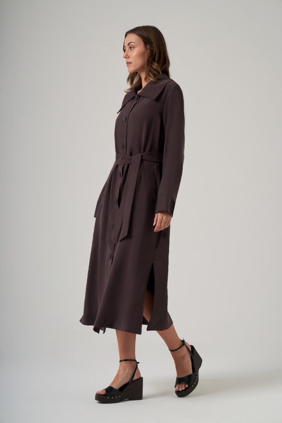 Nuss 26Y6032 Dikiş Detaylı Düğmeli Kap Bitter