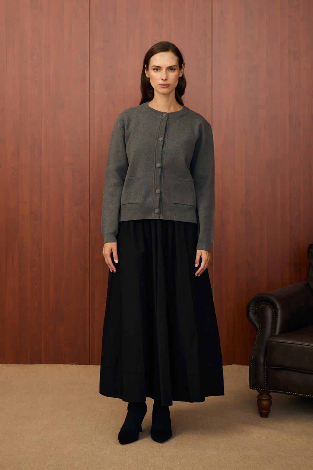 Merwish 1557 Bomber Mini Hırka Antrasit