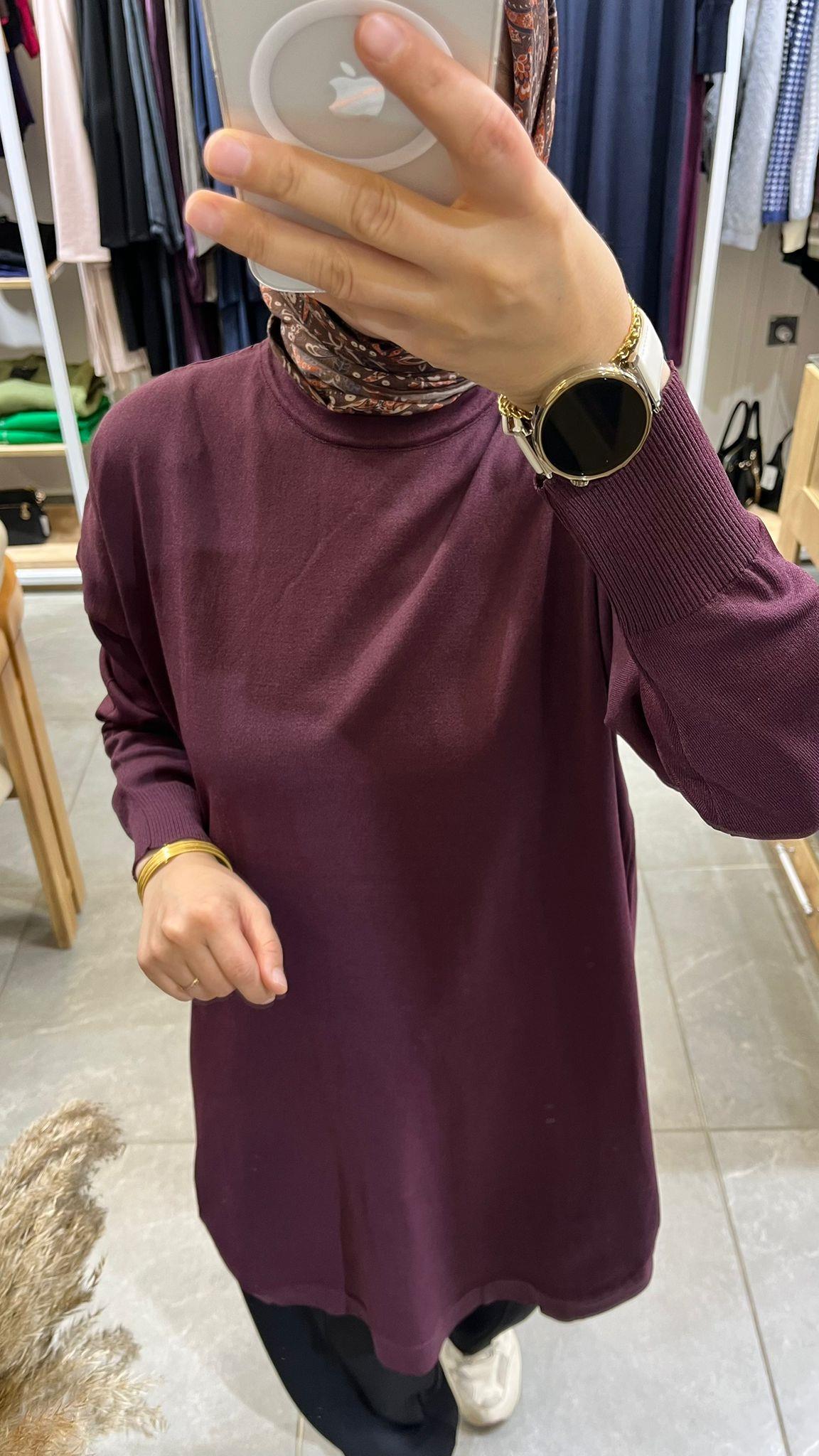 Nuss Oval Kesim Tunik 1200 Bordo