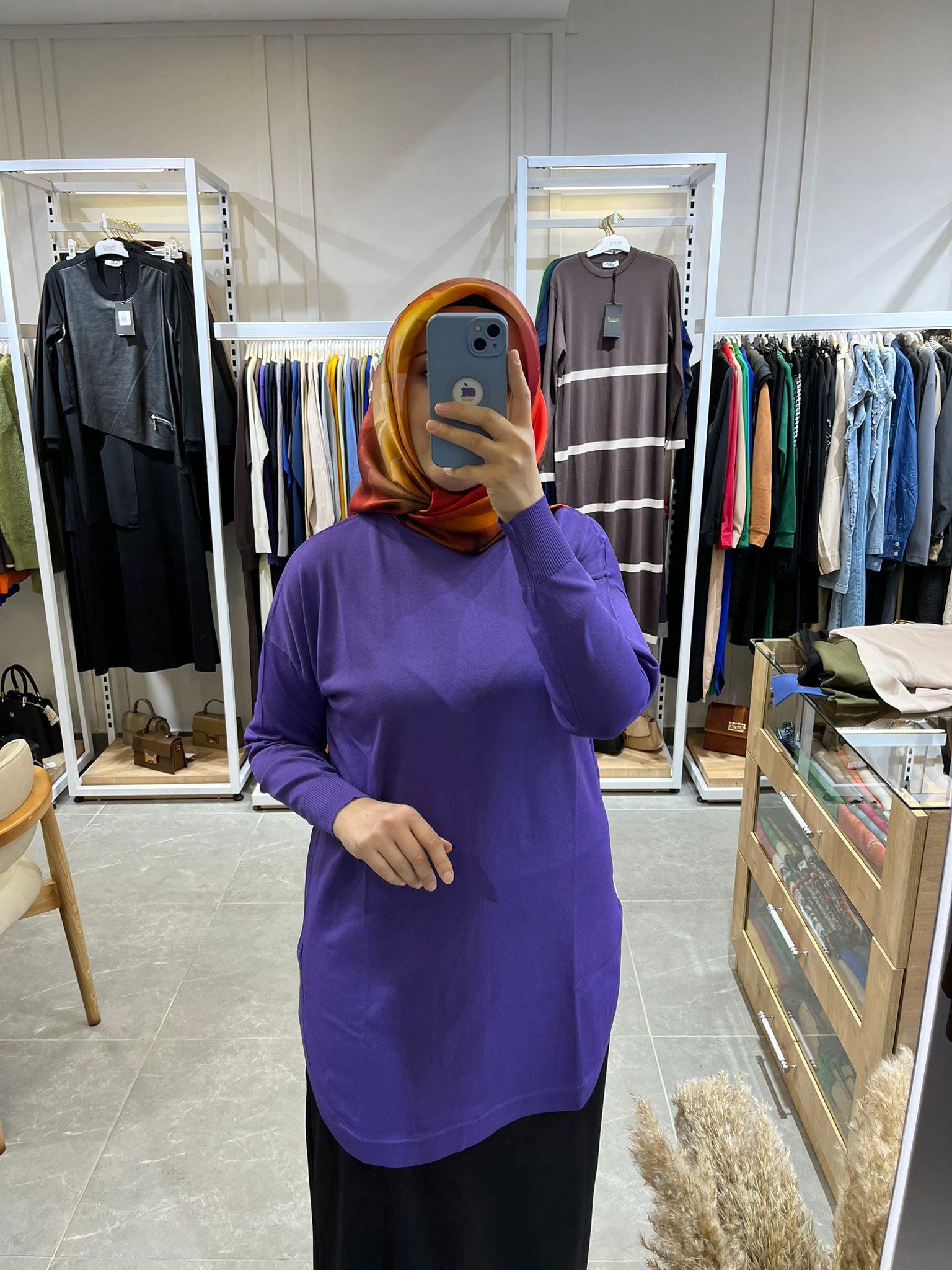 Nuss Oval Kesim Tunik 1200 Lila